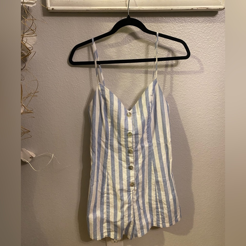Forever 21 Blue Stripped Romper